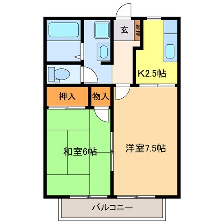 エスポワールハイツⅡの物件間取画像